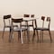Baxton Studio Reba Mid-Century Light Grey Fabric and Walnut Brown Finished Wood 5-PC Dining Set 180-10814-11082-Zoro - alternate 5